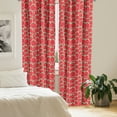thumbnail image 3 of Ambesonne Fruits 4-Panel Curtains, Yummy Strawberry Botany, 56"x63", Hunter Green and Red, 3 of 4