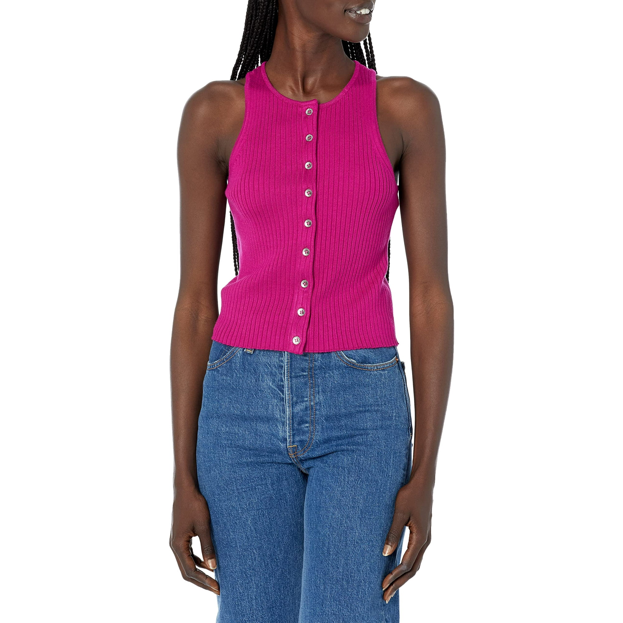 Calvin Klein Women's Jeans Ribbed Scoop Neck Button Tank Top, Melrose,  X-Large | Walmart Canada