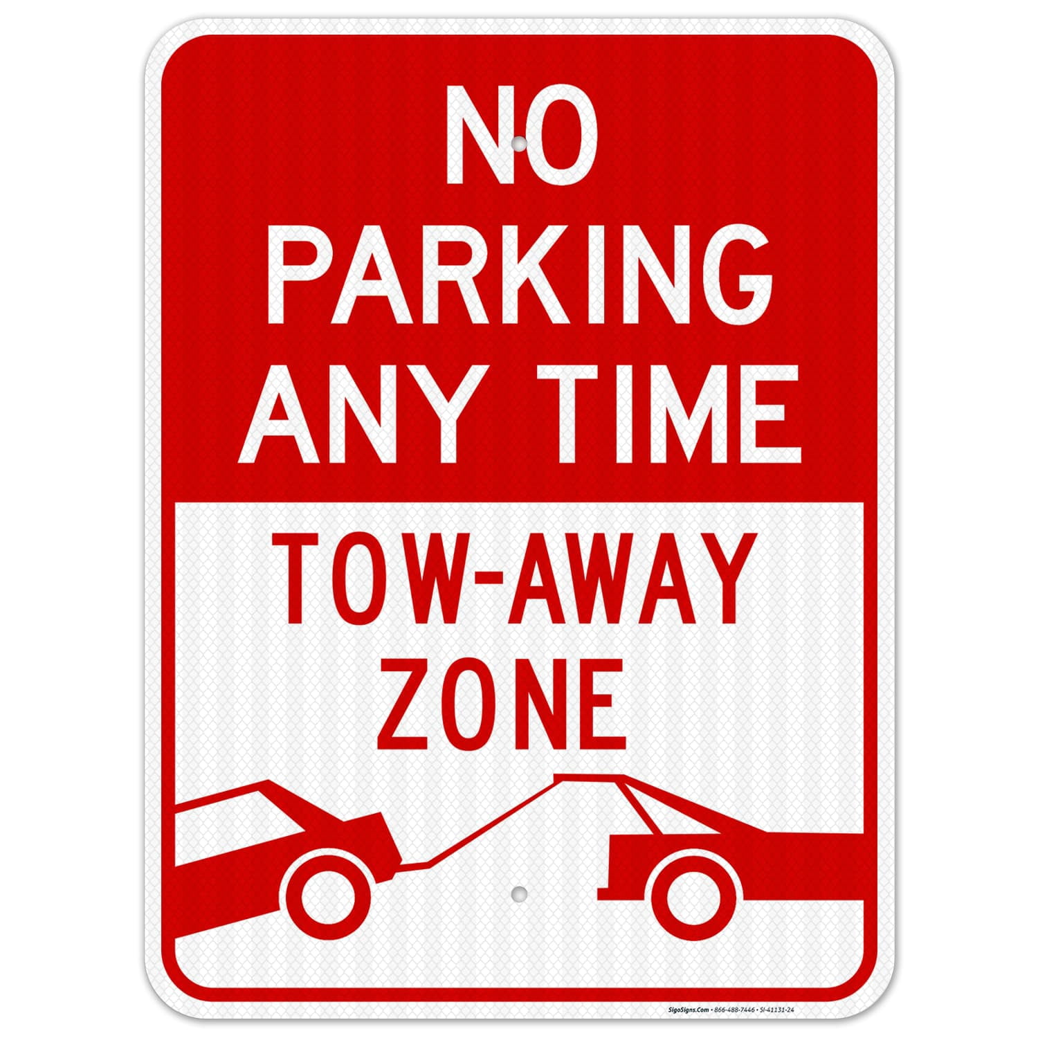 No Parking Any Time Sign, Tow Away Zone Sign, - Walmart.com