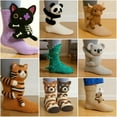 thumbnail image 2 of 3D Knit Animal Socks Raccoon, Machine Washable Knit Socks for Men & Women, Various Animal Pattern designs, Winter Warm Style, 2 of 7