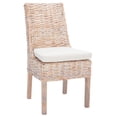thumbnail image 6 of SAFAVIEH Suncoast Classic Rattan Solid Dining Parsons Chair, Natural/White Wash (Set of 2), 6 of 15