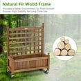 thumbnail image 6 of Gymax 2PC 32in Wood Planter Box w/Trellis Mobile Raised Bed for Climbing Plant, 6 of 10