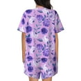 thumbnail image 6 of Fotbe Violet Print Pajama Set for Women 2 Piece Loungewear Short Sleeve Tops and Shorts Set Soft Sleepwear-X-Large, 6 of 7