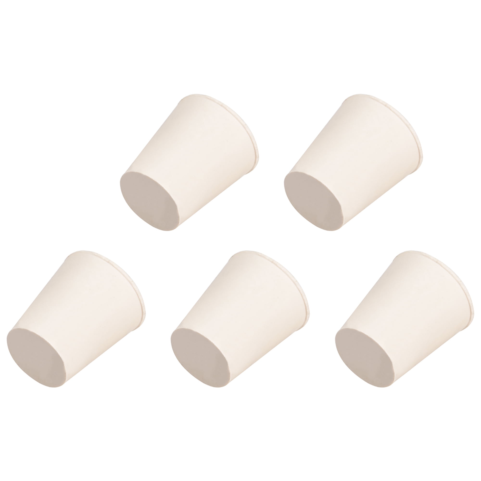 White Tapered Shaped Solid Rubber Stopper for Lab Tube Stopper Size 3 5