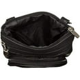 thumbnail image 4 of Roma Leathers Genuine Leather Multi-Pocket Crossbody Purse Bag (Black), 4 of 6