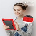 thumbnail image 3 of SaniMore for Samsung Galaxy Tab A8 (SM-X200/X205) 10.5" 2022 Case, 3 Layers Multi-Functional [Built-in Kickstand] Heavy Duty Shockproof Rugged Protective Case for Samsung Galaxy Tab A8, Red, 3 of 7