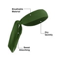 thumbnail image 4 of Unique Bargains 2 Pcs Adjustable Nonslip Sweat Wicking Tennis Tie Headband Sweatband for Men Women Green, 4 of 6