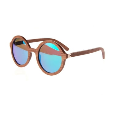 New Premium Wooden Polarized Redwood Walnut Sunglasses 50mm with Green Mirror