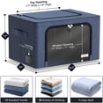 thumbnail image 3 of Sorbus Storage Bins with Metal Frame - Stackable & Foldable Clothes Organizer Bags - Oxford Fabric Storage Containers with Large Clear Window & Carry Handles Organization for Bedding Linen & Clothing, 3 of 5