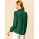 thumbnail image 5 of Camisa de trabajo de manga larga con blusa elegante con cuello en V de oficina para mujer Verde S INSPIRE CHIC Camisa, 5 of 6