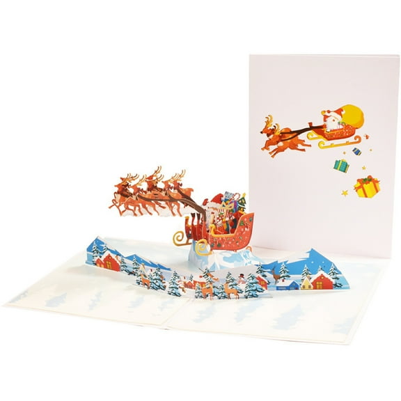 Handmade Merry Christmas Pop Up Card, Handmade 3D Popup Greeting Cards for Christmas, Pop Up Christmas Cards