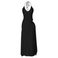 thumbnail image 7 of Laqbezok Sexy Bodysuit and Skirt 2 Piece Set for Women, Backless Halter V-Neck Top & High Slit Maxi Skirt Summer Outfit, Casual Beach Party Clubwear, Solid Color Vacation Dress, 7 of 7