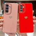 thumbnail image 4 of for Samsung Galaxy A34 Luxury Electroplated Cute Love Heart Phone Case for Women Full Camera Protection Soft Silicone Anti-Fingerprint Shockproof Cover Bumper for Samsung A34 5G (Pink), 4 of 6