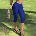 thumbnail image 6 of Women Capri Pants Elastic Waist Side Slit Casual Summer Pants Breathable Lightweight Stretchy Lounge Wear for Daily Comfort, 6 of 7