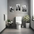 thumbnail image 4 of ZHONGYUTONG Funny Bathroom Animal Wall Art 3 Pieces Cute Panda Dog Rabbit Reading Newspaper on Toilet Poster Black White Canvas Prints for Rustic Restroom Framed (11.00" x 14.00" x 3PCS), 4 of 7