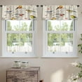 thumbnail image 2 of LALILO Kitchen Curtain Valance Colorful Floral Birds Green Rod Pocket Window Curtain 52"x 18" Set of 2, 2 of 7