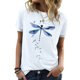 thumbnail image 2 of Camisa de manga corta con estampado para mujer, blusa informal cómoda y transpirable con cuello redondo para verano, color blanco M, 2 of 6