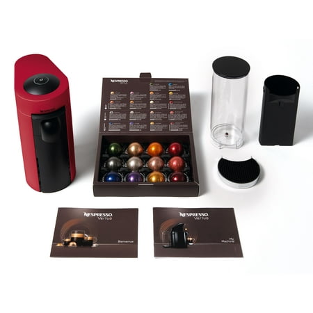 Nespresso Vertuo Plus Coffee and Espresso Maker by De'Longhi with Aeroccino Milk Frother - Cherry Red