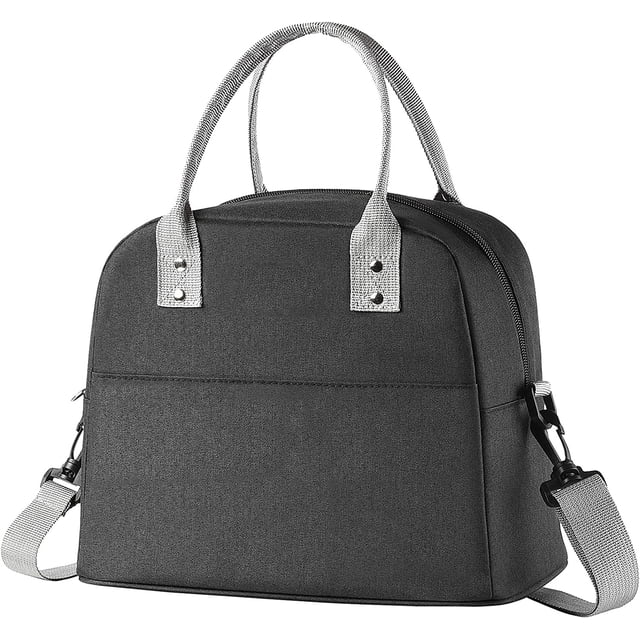 Bolsa nevera pequeña, bolsa nevera pequeña, bolsa nevera pequeña, bolsa nevera pequeña para el trabajo, bolsa para el almuerzo, bolsa de picnic, bolsa térmica, bolsa aislante (10 litros, gris)