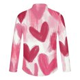 thumbnail image 5 of Valentines Day Shirts Men, Long Sleeve Print Shirts Men, Men's Valentine's Day Casual Fashion Heart Printed Button Long Sleeved Lapel Top Shirt, 5 of 5
