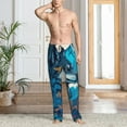 thumbnail image 4 of Bingfone Blue Iceberg Leaf Wolf Mens All Over Print Sleep Pajama Pants-Medium, 4 of 5