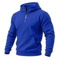 thumbnail image 5 of Casual Hoodies for Men,Half Zip,Long Sleeve Solid Sweatshirt with Kangaroo Pocket for Campus Daily Looks, 5 of 6