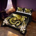 thumbnail image 2 of Manfei Golden Dragon Animals King Size Comforter Sets,Vintage Floral Comforters King Size,Brown,Black Reversible,3 Pieces,1 Comforter and 2 Pillowcases, 2 of 7