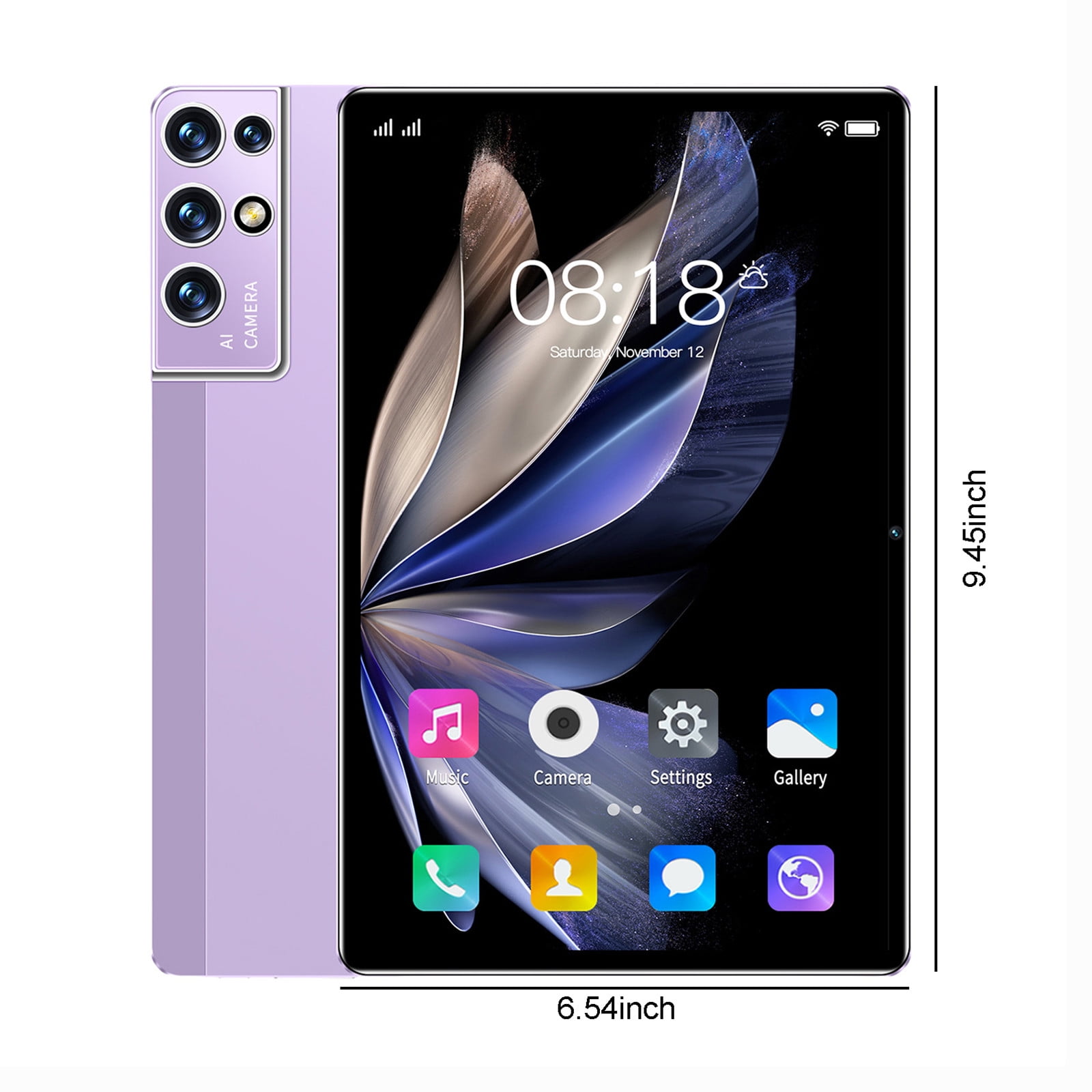 Tablets for Adults, Hwkond All-new Tablets 2+16G Ultra-thin HD Display 2.4G/5G WiFi 256G Of Memory Android Tablet Learning Game Video Office Tablet Supports SIM Communication,Purple