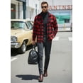 thumbnail image 5 of OALUXE Men's Plaid Button Down Shirts Cotton Long Sleeve Shirts with Pocket, 5 of 7
