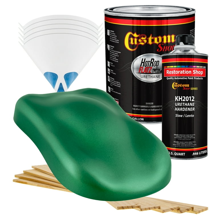 Custom Shop - Emerald Green Metallic - Hot Rod Flatz Flat Matte Satin  Urethane Auto Paint - Complete Gallon Paint Kit - Professional Low Sheen