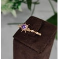 thumbnail image 3 of Silver & Stone Jewels Wedding Ring- 14k Yellow Gold Finish Princess Magic Sunflower Engagement Ring- Purple Ring- Gift For Her, 3 of 6