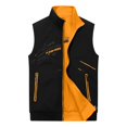 thumbnail image 5 of Ahabrexf Men's Sleeveless Casual Vest, Full Zip Stand Collar Printed Lightweight Polyester Outerwear with Zipper Pockets for Spring Autumn Daily Wear, 5 of 7