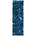 thumbnail image 3 of SAFAVIEH Florida Doug Floral Vines Geometric Shag Runner Rug, Dark Blue/Cream, 2'3" x 5' - Transitional Modern Design, Dark Blue & Cream, Non-Shedding & Easy Cleaning, Ultra Plush Thick Pile, Ideal f, 3 of 11