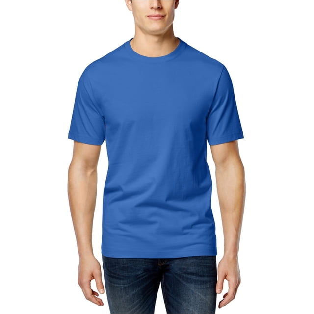 Camiseta básica de cuello redondo para hombre Club Room, azul, pequeña