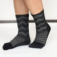 thumbnail image 2 of Daznico Unisex Mid Crew Split Five Toe Socks Ribbed Wave Striped Knit Breathable Thermal Stretch Stockings for Hiking Running Outdoor Sports Daily Comfort, 2 of 3