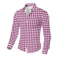 thumbnail image 6 of qolati Button Up Shirts for Men Classic Fit Long Sleeve Dress Work Shirts Lightweight Casual Regular Fit Fall Plaid Shirts, 6 of 8