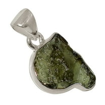 Natural Genuine Czech Moldavite 925 Sterling Silver Pendant Jewelry ALLP-28286