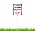 thumbnail image 1 of Letrero de 8 x 12 pulgadas con estaca, 24 horas de aviso, no bloquear, para decoración de plantas, césped, patio, camino, adornos para interiores, 1 of 6