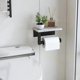 thumbnail image 3 of Marble Toilet Paper Holder With Shelf Toilet Paper Roll Holder Wall Mount For Bathroom Cabinet Deco, 3 of 5