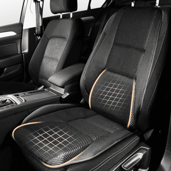 LALOSHI Memory Foam Car Seat Cushion Set with Breathable Mesh, Black