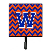 Carolines Treasures CJ1044-WSH4 Letter W Chevron Orange and Blue Leash or Key Holder Single Hook multicolor