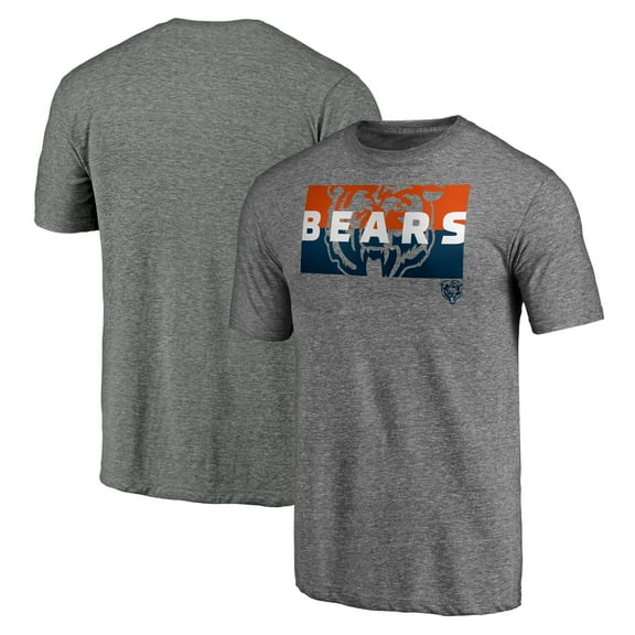 Men's Heather Gray Chicago Bears Square Off Tri-Blend T-Shirt