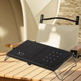 thumbnail image 1 of Mini mesa de campamento Accesorios de muebles portátiles de mesa lateral multifuncional plegable para caminatas de playa pesca de picnic al aire libre Negro, 1 of 8