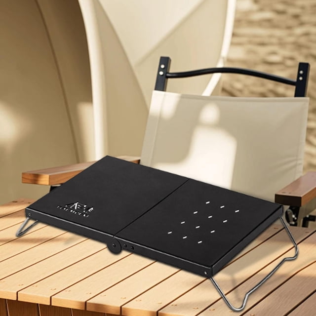 Mini mesa de campamento Accesorios de muebles portátiles de mesa lateral multifuncional plegable para caminatas de playa pesca de picnic al aire libre Negro