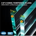 thumbnail image 4 of UKS04- 56-60 Inch x 66 Inch Sliding Frameless Bathtub Door, 3/8" Tempered Glass with Easy-Cleaning Coating, Stainless Steel Rollers & SGCC-Certified Stability, Bright Chrome, 4 of 7