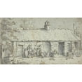 thumbnail image 2 of Joseph Farington 14x10 Black Ornate Wood Framed Double Matted Museum Art Print Titled: Cottage on the Road from Lausanne to Geneva (ca. 1800), 2 of 5