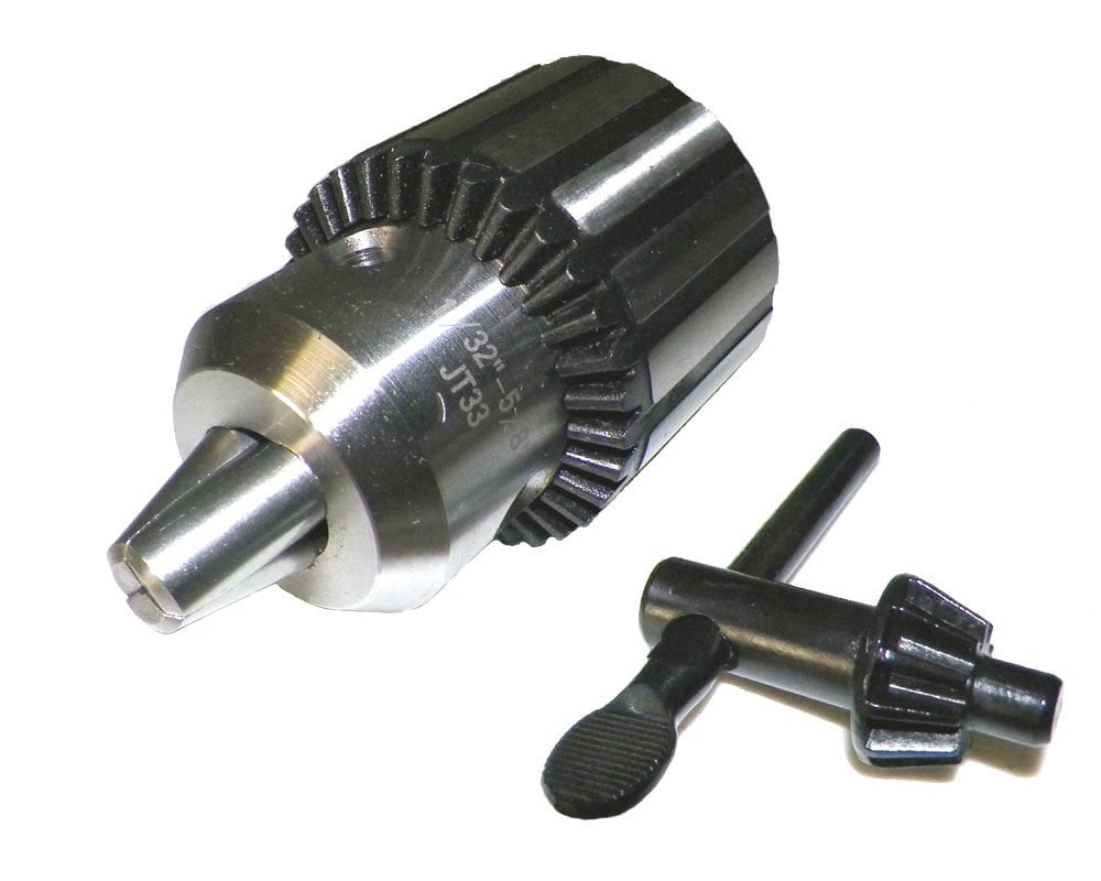 5/8" HEAVY DUTY DRILL PRESS CHUCK JT33 TAPER WITH CHUCK KEY