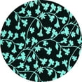 thumbnail image 1 of Ahgly Company Machine Washable Indoor Round Oriental Turquoise Blue Industrial Area Rugs, 6' Round, 1 of 4