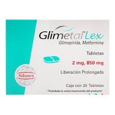 Glimetal 2 mg 850 mg 30 tabletas de liberación prolongada