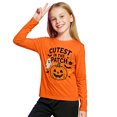 thumbnail image 2 of Kiijoy Girls Halloween Long Sleeve T Shirt Kids Cotton T-Shirt Top, Orange, Sizes 2-13, 2 of 6